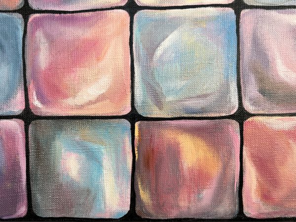 Silence — detail, soft light in the mosaic