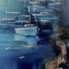 Detail2 Silent Moonlight — detail, sailboats in harbor