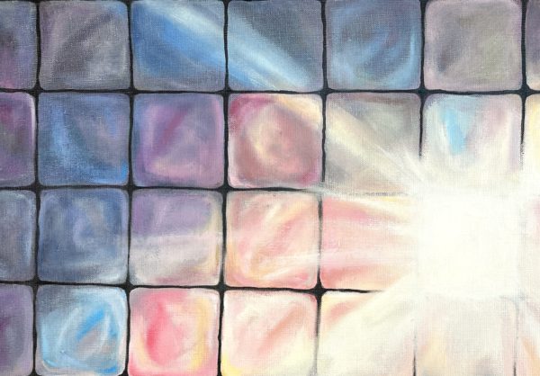 Silence — detail, glow through the grid