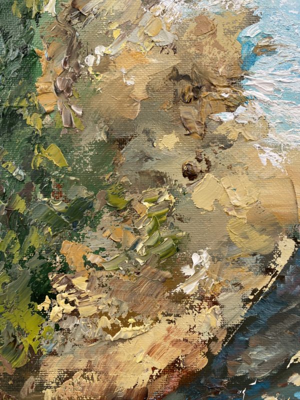 Sea Sentinel — detail, palette-knife texture