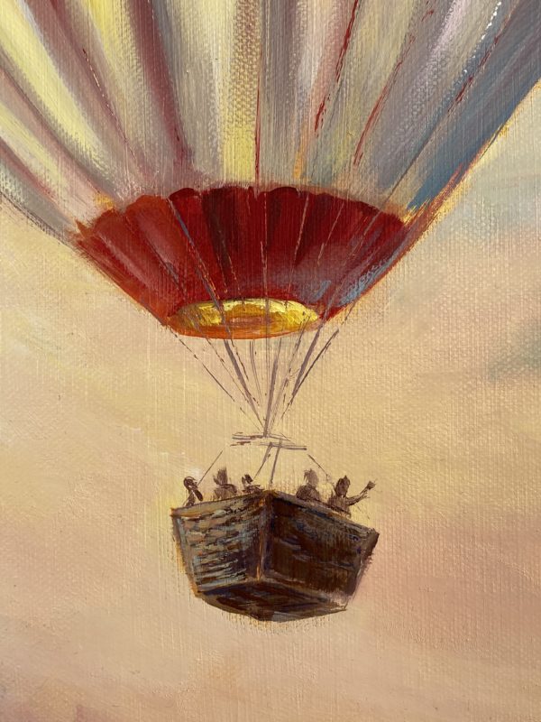 Detail5 Beyond Borders — detail, the balloon's basket against the sky