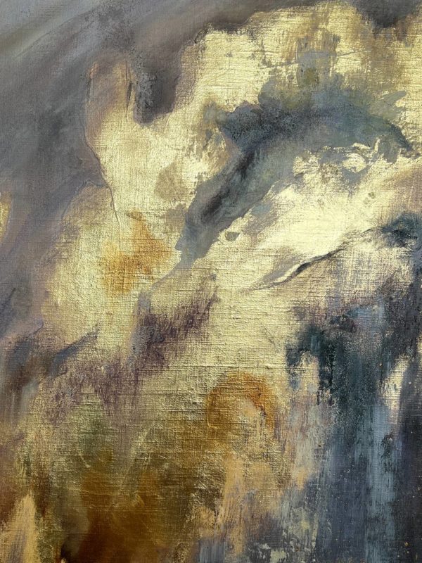 Detail_1 Attraction — detail, golden sparks in the dark depth