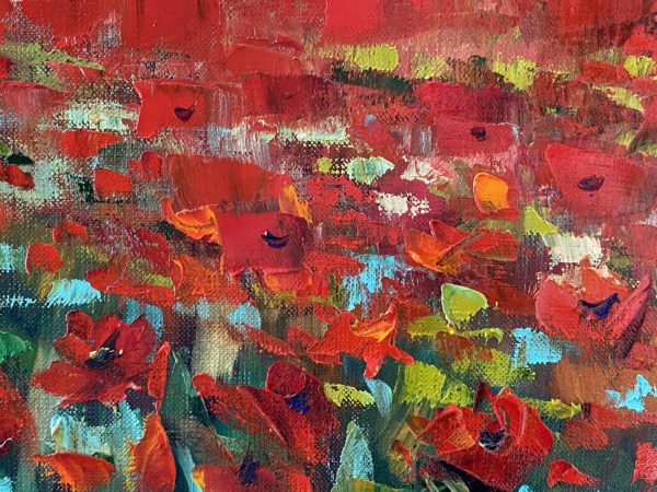 Poppies Infinity — detail, scarlet poppies