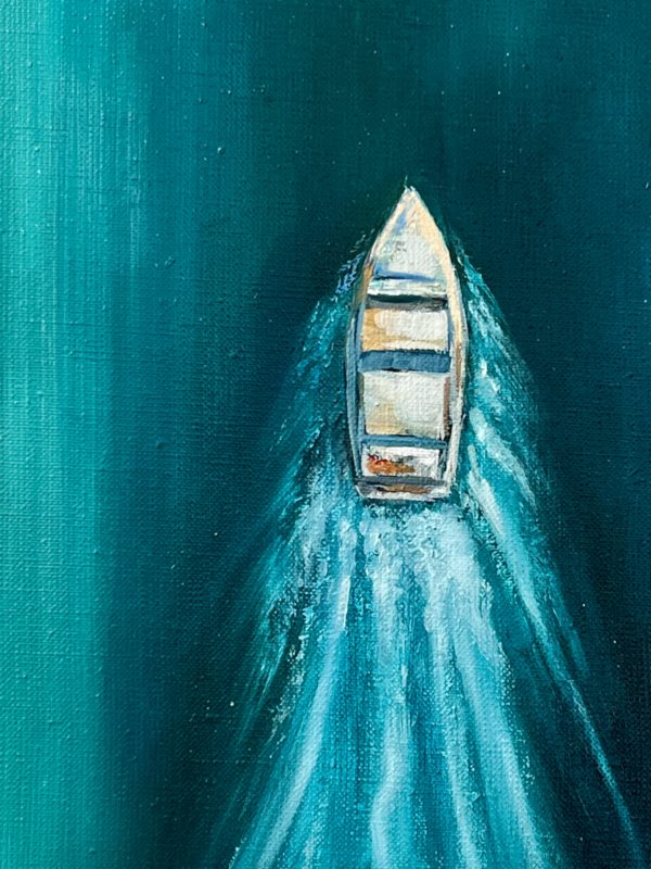 Detail_2 Полный вперёд — фрагмент, катер и след на воде