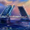 Detail_4 Белая ночь над Дворцовым мостом — фрагмент, отражения огней в воде