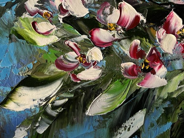 Detail_5 Cherry Blossom — detail, petals scattered in dark foliage
