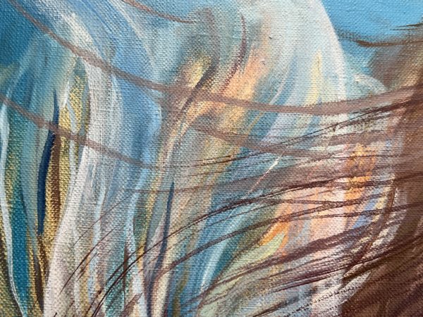 Embracing Dreams — detail, golden fish in the flow of water