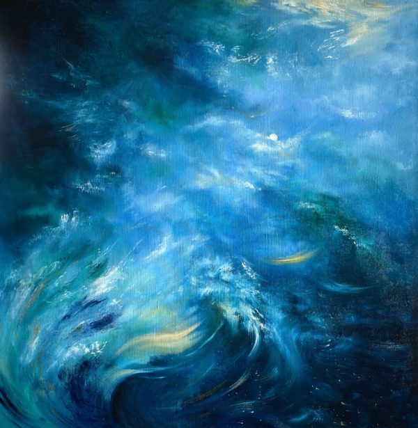 Frontal Ocean Breath — oil on canvas, The Sea Within series