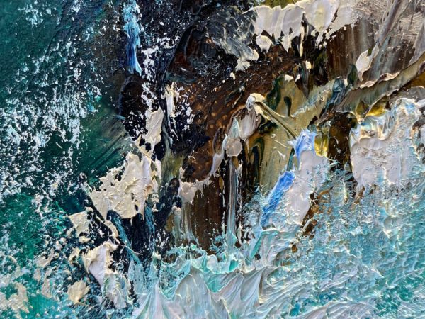 Sea Dreams — detail, dark rocks in turquoise water