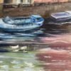Daybreak over Moika River — detail, boats by the granite embankment