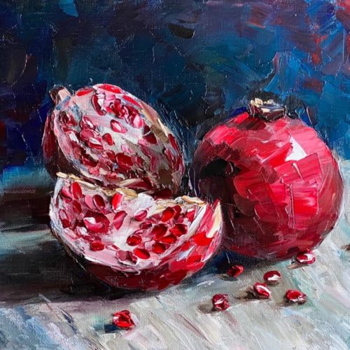 Picture Spice of Life — oil on canvas, still life with pomegranates
