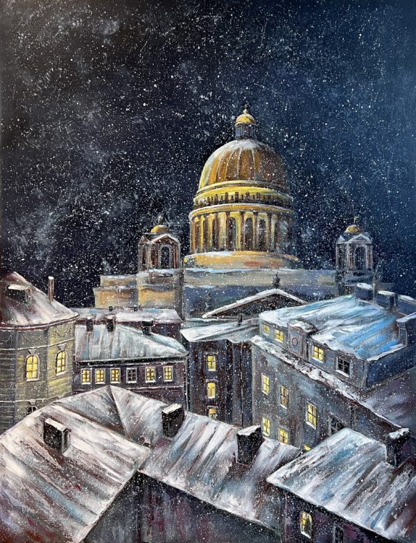 Beneath the Winter Dome — acrylic on canvas