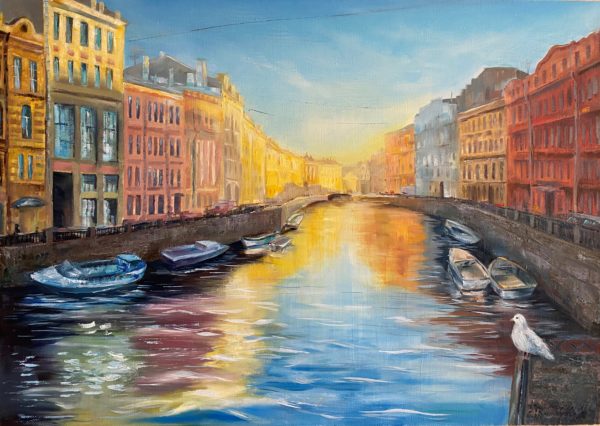 Картина Рассвет над Мойкой — холст, масло