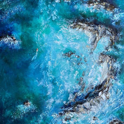 Людмила Горбунова_Мечты о море_х.м._50х60_2021 Душа зовёт — холст, масло, Морская стихия