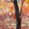 Autumn Mosaic — dark trunk among scarlet foliage