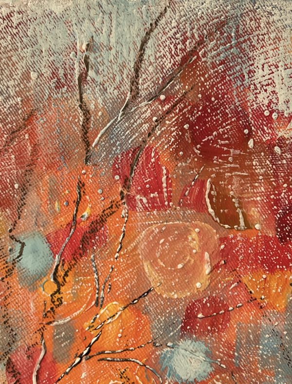 Autumn Mosaic — texture of brushstrokes and thin branches