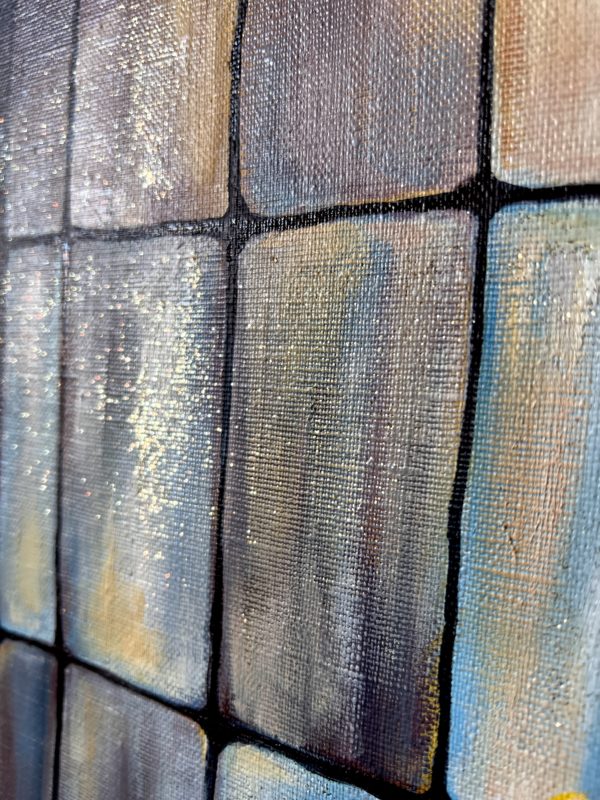 Detail4 Aflutter — cool blue and rust-coloured tiles