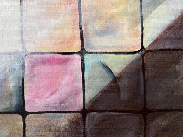 Detail_1 Касание света — розовые и бирюзовые плитки в освещённой зоне