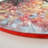 Autumn Mosaic — side view, red edge of the round canvas