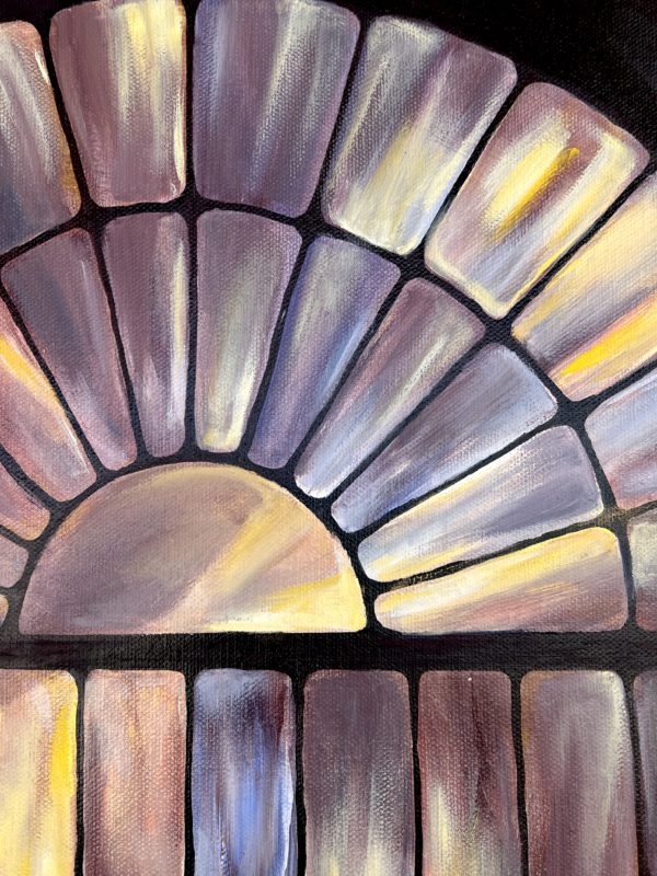 detail2 Fragile: Handle with Care — semicircular fan at the top of the window