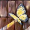 Осторожно: хрупкое — бабочка на янтарных плитках стекла